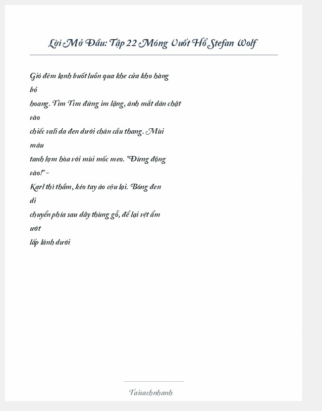 Trích đoạn Tập 22 Móng Vuốt Hổ Stefan Wolf