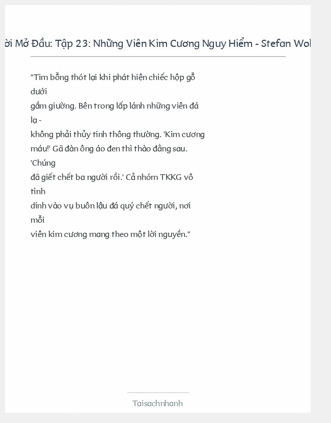 Trích đoạn Tập 23: Những Viên Kim Cương Nguy Hiểm - Stefan Wolf