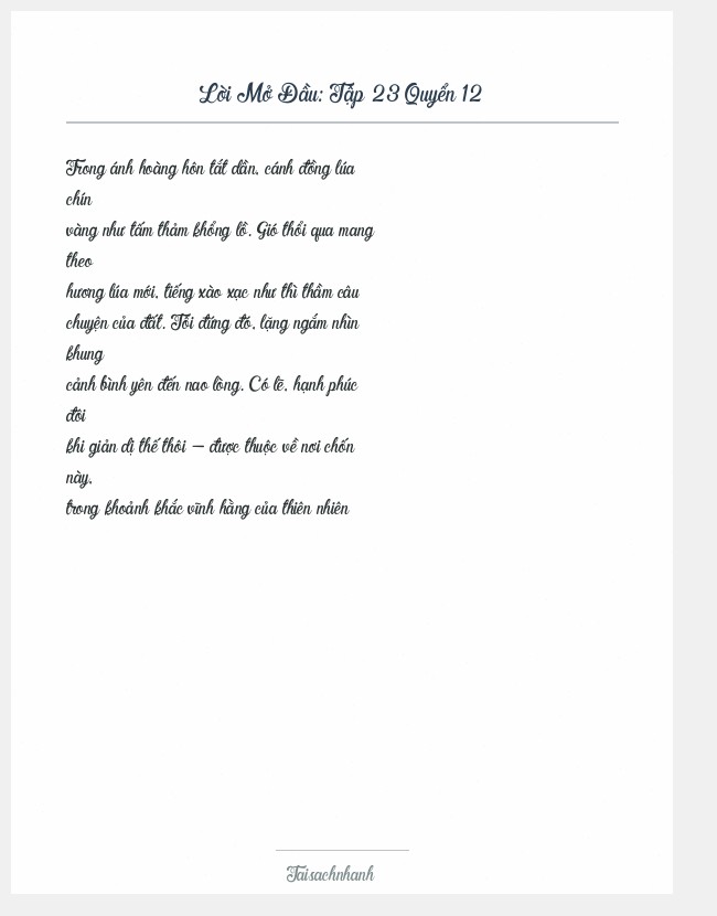 Trích đoạn Tập 23 Quyển 12