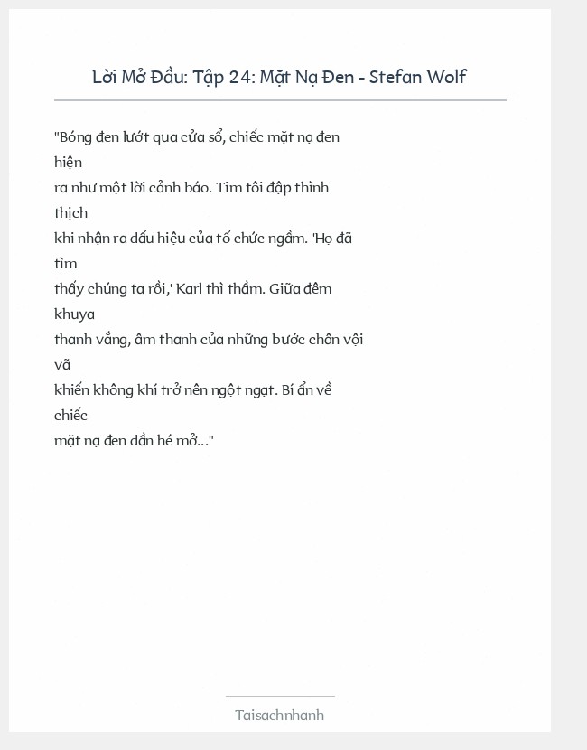 Trích đoạn Tập 24: Mặt Nạ Đen - Stefan Wolf