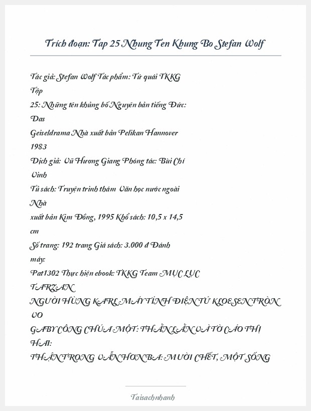 Trích đoạn Tap 25 Nhung Ten Khung Bo Stefan Wolf