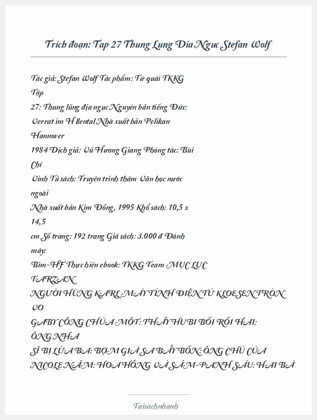 Trích đoạn Tap 27 Thung Lung Dia Nguc Stefan Wolf