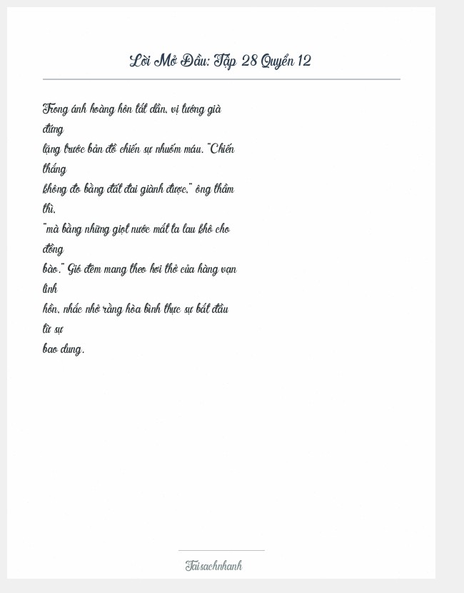 Trích đoạn Tập 28 Quyển 12