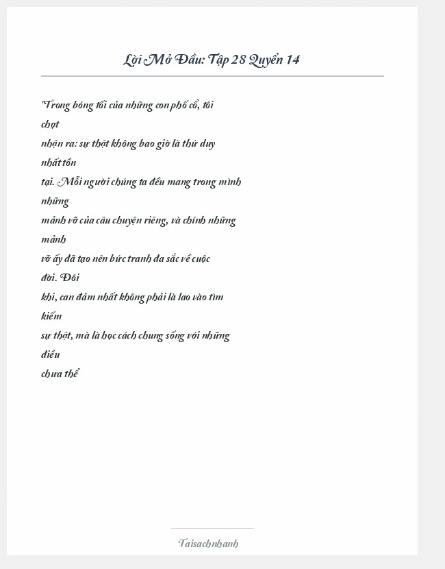 Trích đoạn Tập 28 Quyển 14