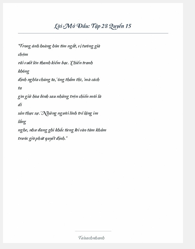 Trích đoạn Tập 28 Quyển 15