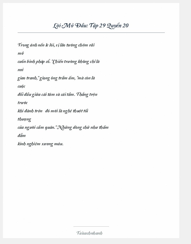 Trích đoạn Tập 29 Quyển 20