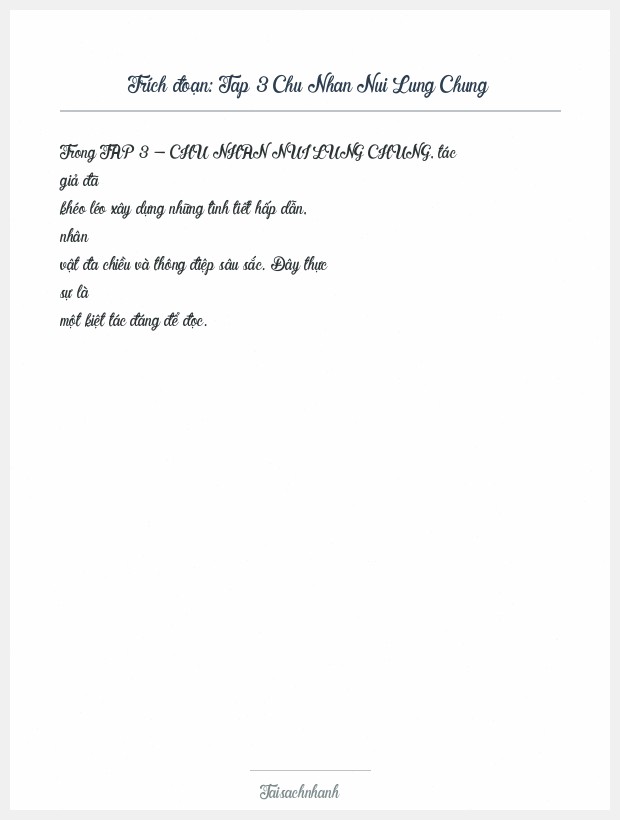 Trích đoạn Tap 3 Chu Nhan Nui Lung Chung