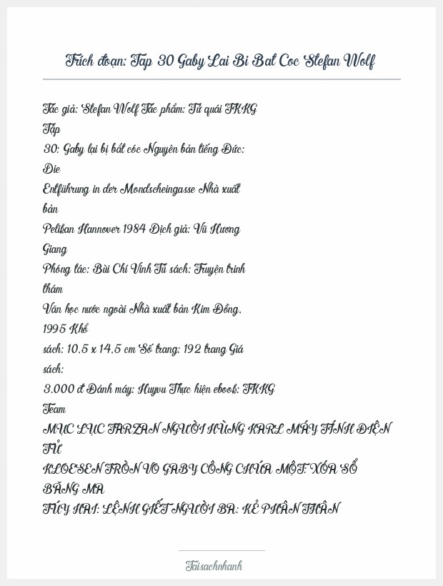 Trích đoạn Tap 30 Gaby Lai Bi Bat Coc Stefan Wolf