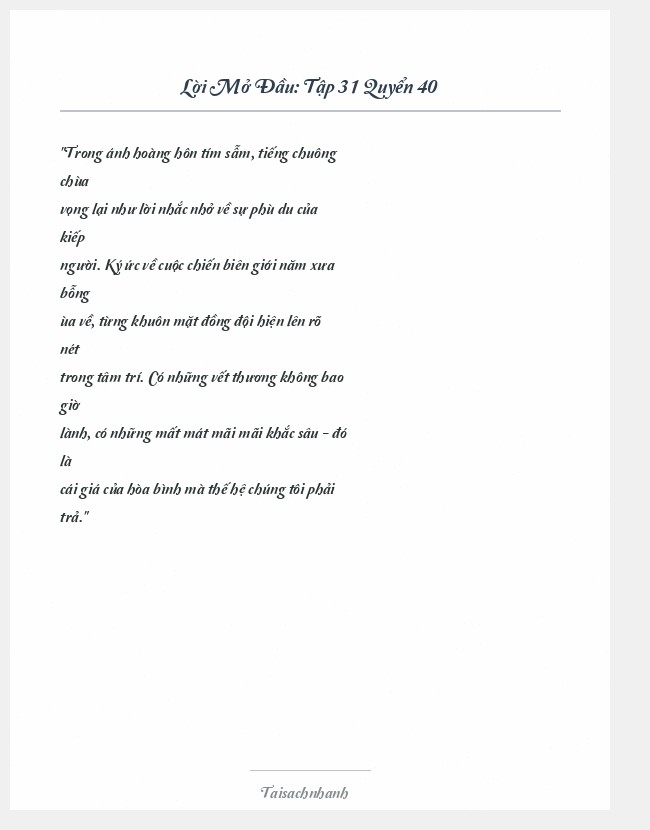 Trích đoạn Tập 31 Quyển 40