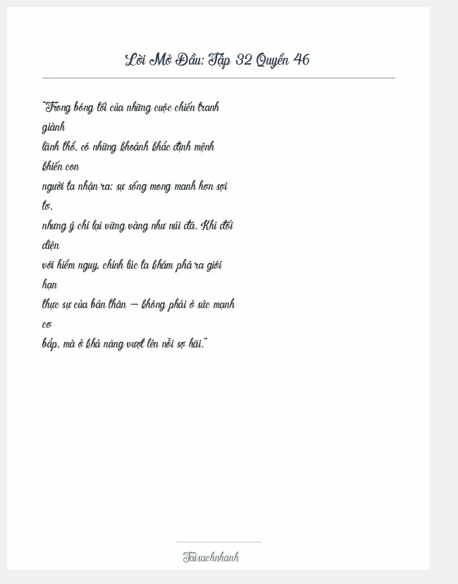 Trích đoạn Tập 32 Quyển 46