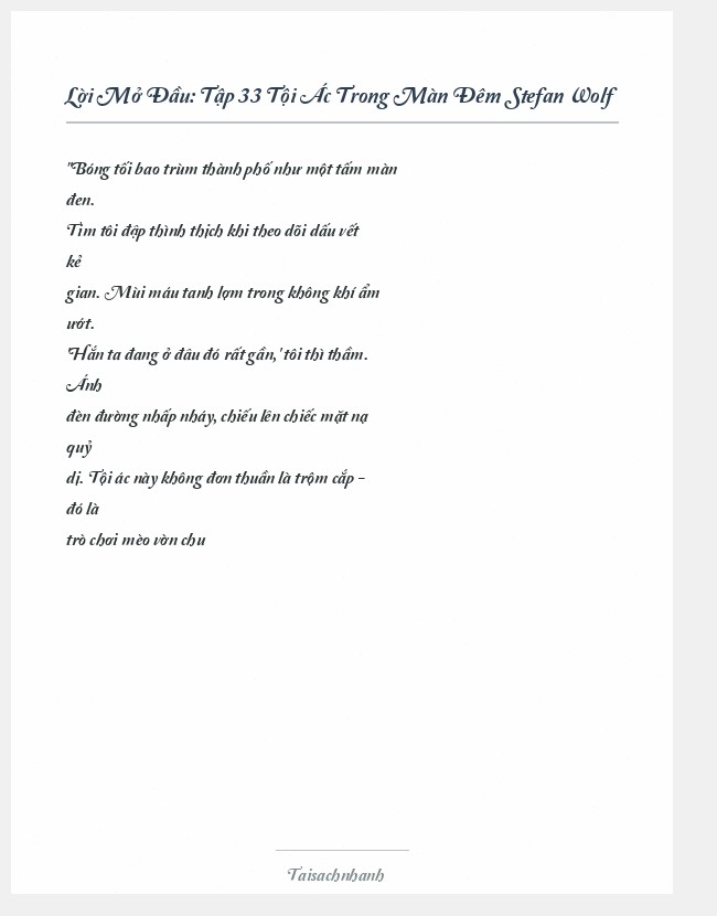 Trích đoạn Tập 33 Tội Ác Trong Màn Đêm Stefan Wolf