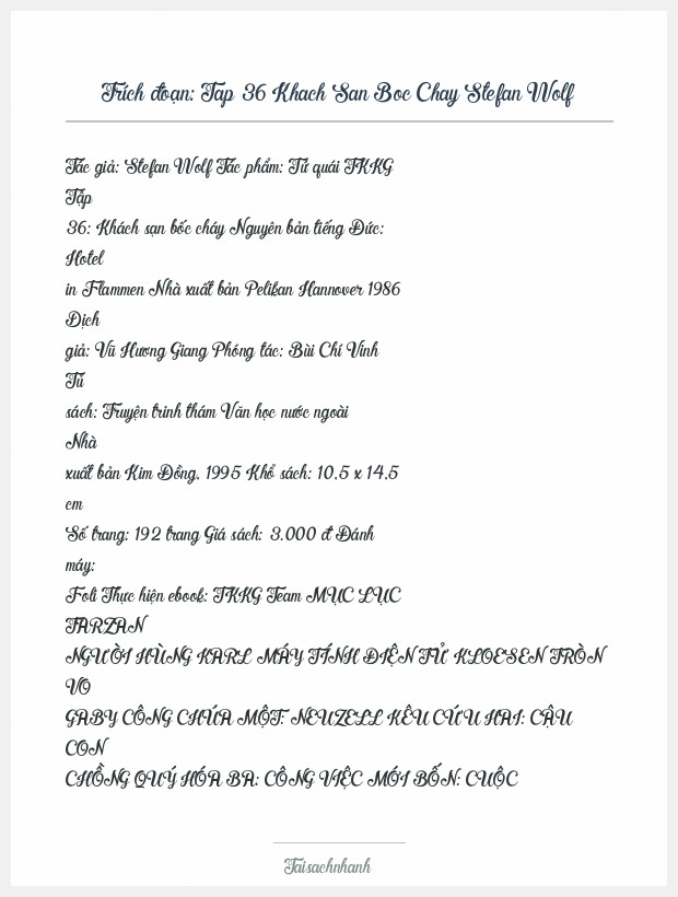 Trích đoạn Tap 36 Khach San Boc Chay Stefan Wolf