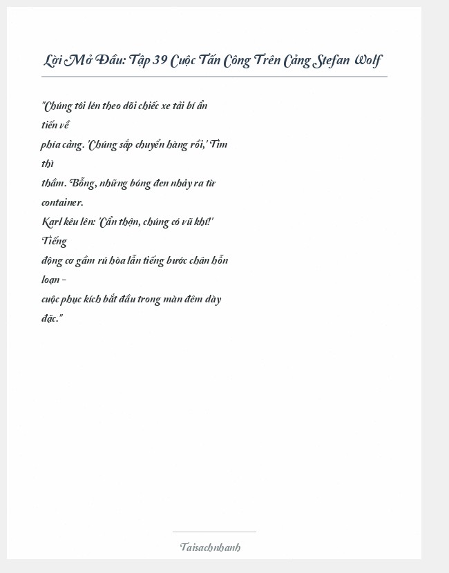 Trích đoạn Tập 39 Cuộc Tấn Công Trên Cảng Stefan Wolf