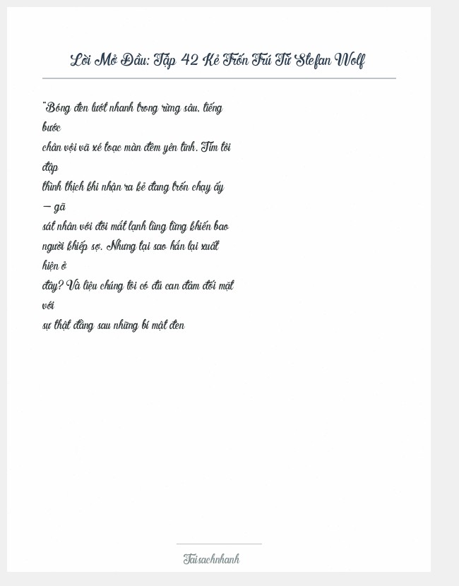 Trích đoạn Tập 42 Kẻ Trốn Trú Từ Stefan Wolf