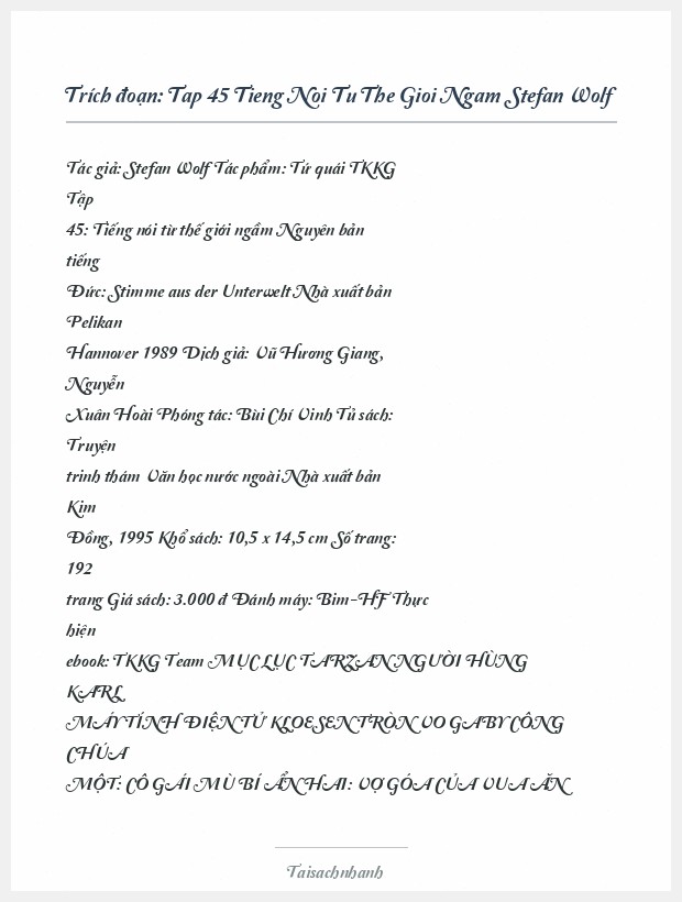 Trích đoạn Tap 45 Tieng Noi Tu The Gioi Ngam Stefan Wolf