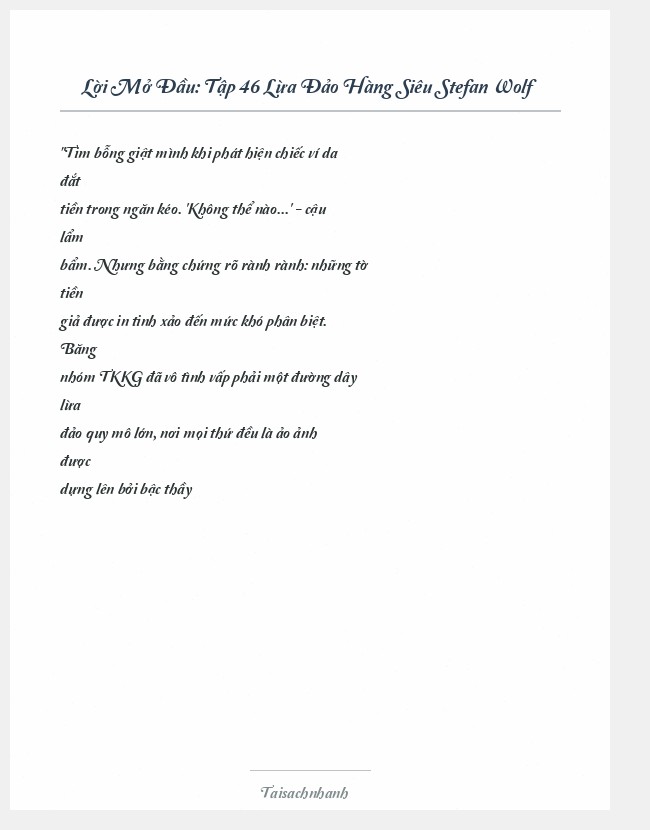 Trích đoạn Tập 46 Lừa Đảo Hàng Siêu Stefan Wolf