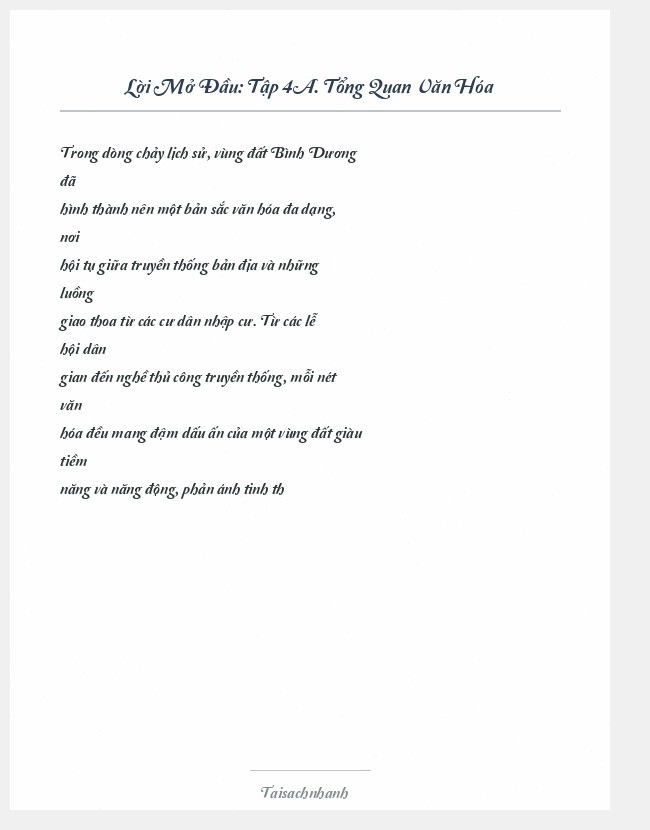 Trích đoạn Tập 4A. Tổng Quan Văn Hóa