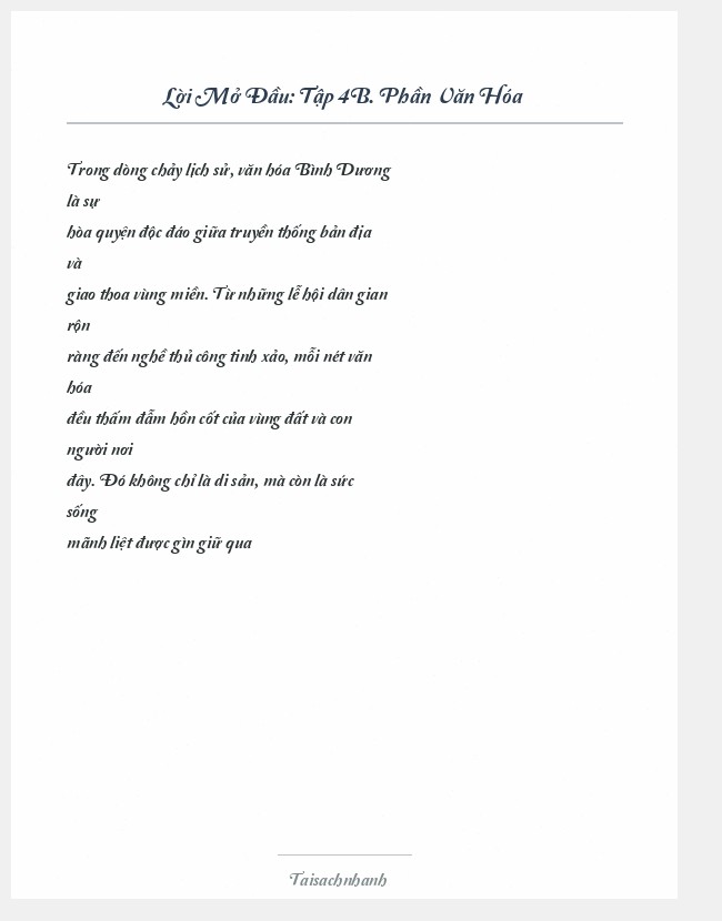 Trích đoạn Tập 4B. Phần Văn Hóa