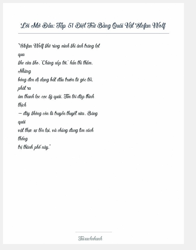 Trích đoạn Tập 51 Diệt Trừ Bằng Quái Vật Stefan Wolf