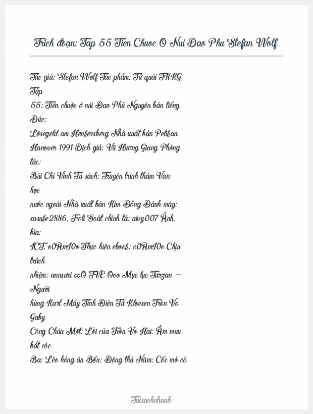 Trích đoạn Tap 55 Tien Chuoc O Nui Dao Phu Stefan Wolf