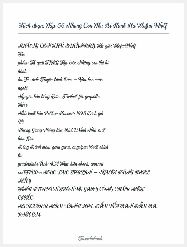 Trích đoạn Tap 56 Nhung Con Thu Bi Hanh Ha Stefan Wolf