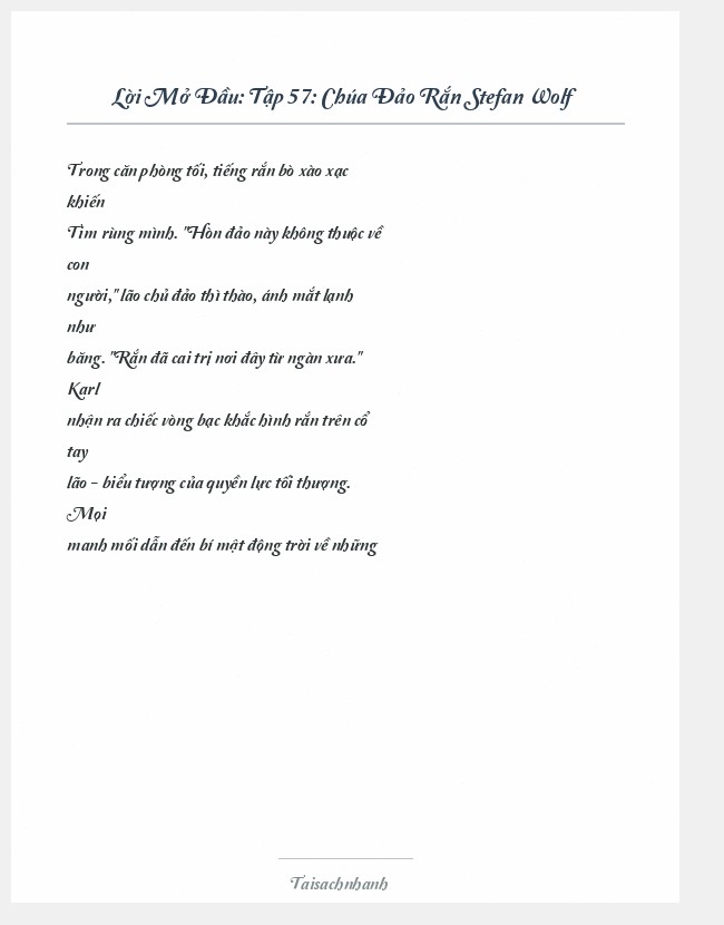Trích đoạn Tập 57: Chúa Đảo Rắn Stefan Wolf