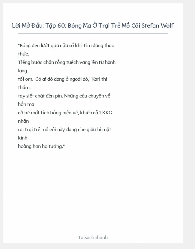 Trích đoạn Tập 60: Bóng Ma Ở Trại Trẻ Mồ Côi Stefan Wolf
