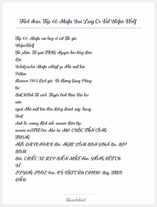 Trích đoạn Tap 66 Mafia San Lung Co Vat Stefan Wolf