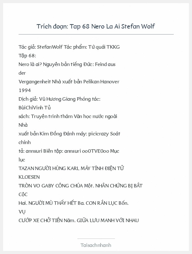 Trích đoạn Tap 68 Nero La Ai Stefan Wolf