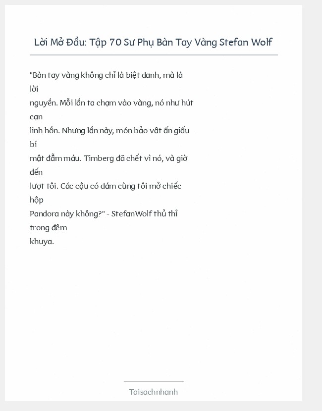 Trích đoạn Tập 70 Sư Phụ Bàn Tay Vàng Stefan Wolf