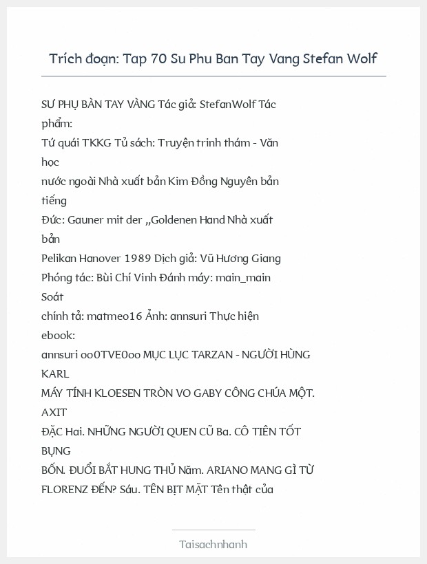 Trích đoạn Tap 70 Su Phu Ban Tay Vang Stefan Wolf