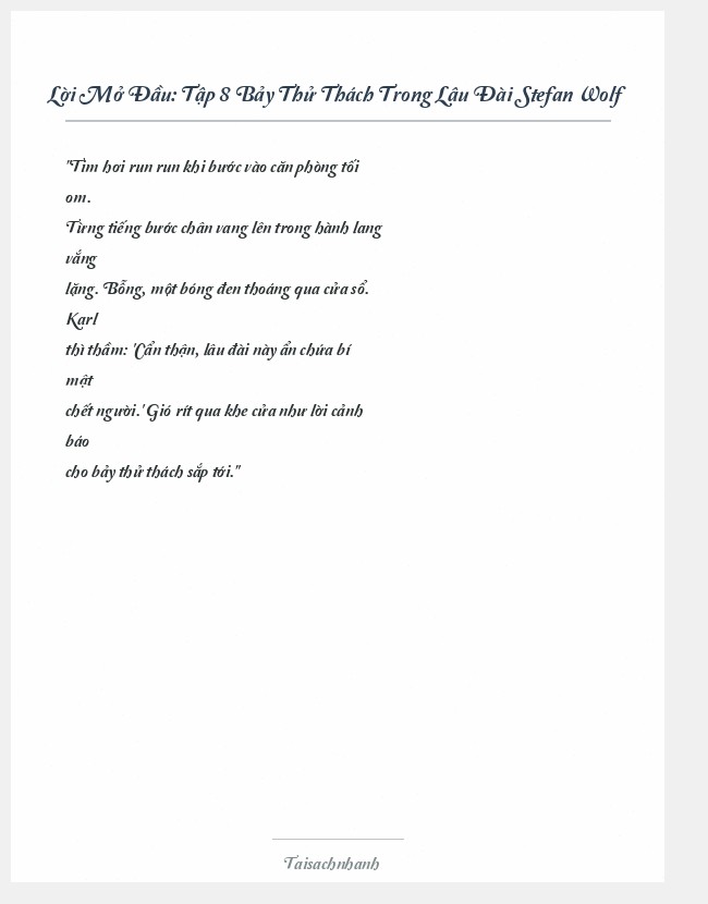Trích đoạn Tập 8 Bảy Thử Thách Trong Lâu Đài Stefan Wolf