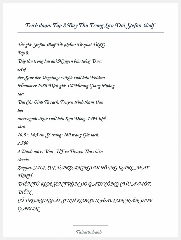 Trích đoạn Tap 8 Bay Thu Trong Lau Dai Stefan Wolf