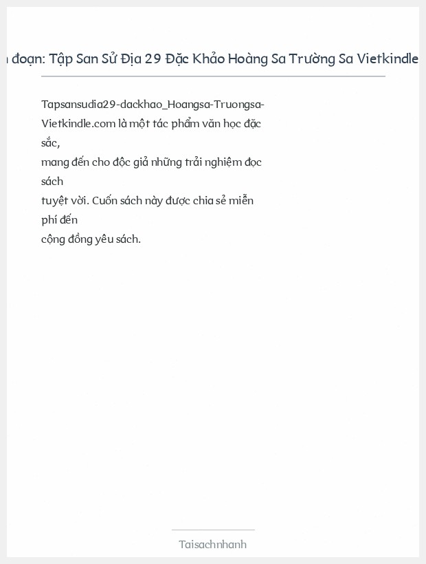 Trích đoạn Tập San Sử Địa 29 Đặc Khảo Hoàng Sa Trường Sa Vietkindle.Com