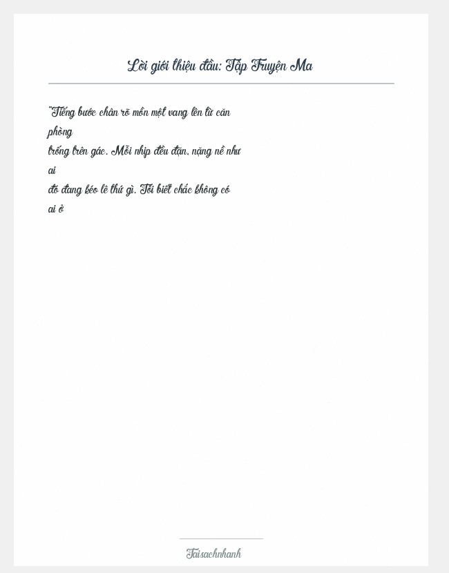 Trích đoạn Tập Truyện Ma