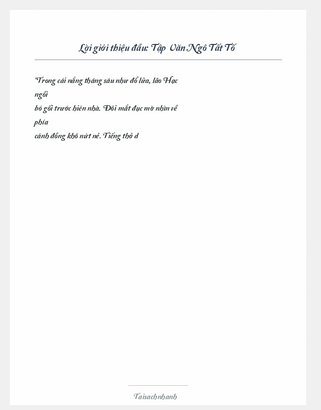 Trích đoạn Tập Văn Ngô Tất Tố