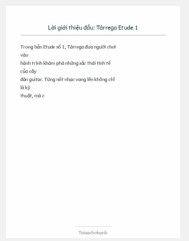 Trích đoạn Tárrega Etude 1