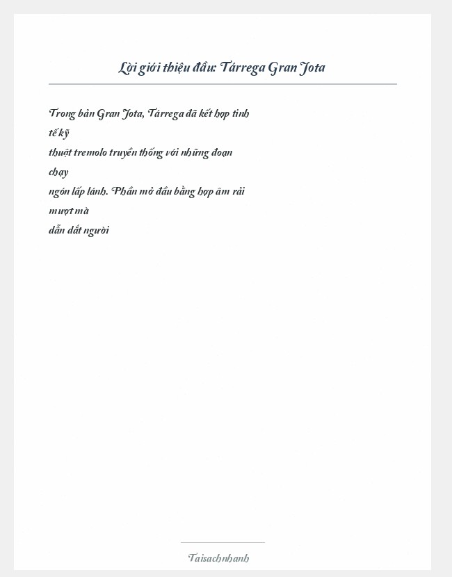 Trích đoạn Tárrega Gran Jota