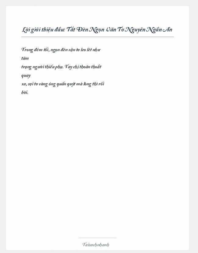 Trích đoạn Tắt Đèn Ngọn Văn Tơ Nguyên Ngần An