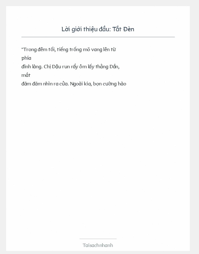 Trích đoạn Tắt Đèn