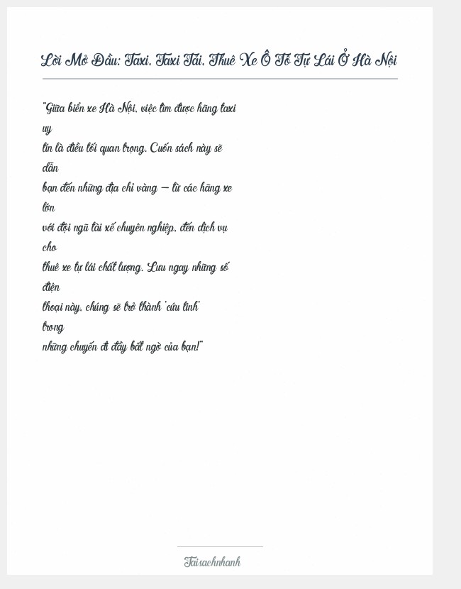 Trích đoạn Taxi, Taxi Tải, Thuê Xe Ô Tô Tự Lái Ở Hà Nội
