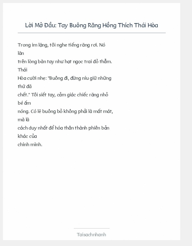 Trích đoạn Tay Buông Răng Hồng Thích Thái Hòa