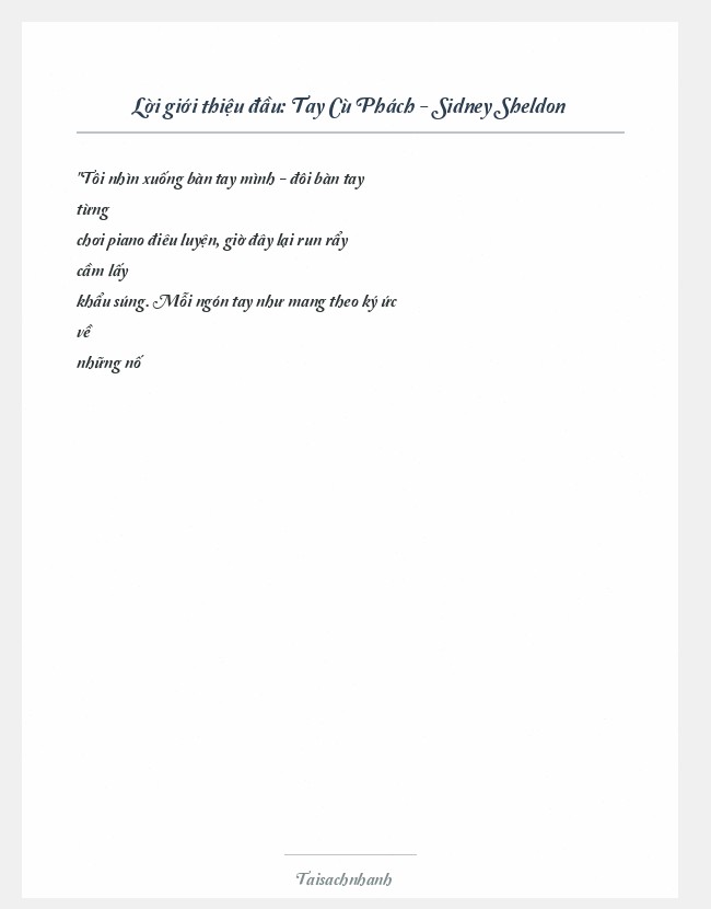 Trích đoạn Tay Cù Phách - Sidney Sheldon