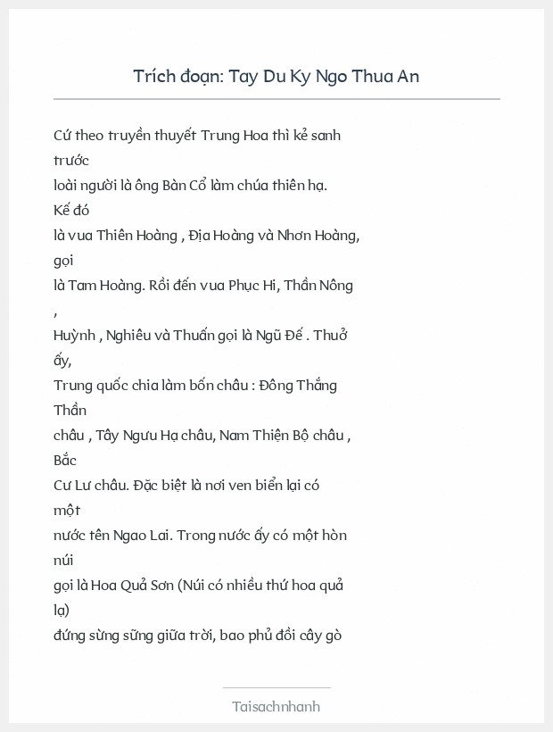 Trích đoạn Tay Du Ky Ngo Thua An