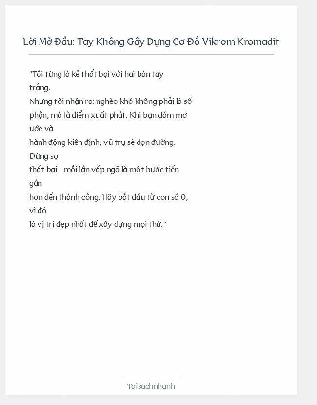 Trích đoạn Tay Không Gây Dựng Cơ Đồ Vikrom Kromadit