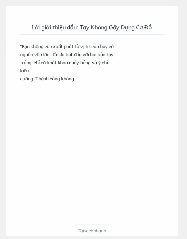 Trích đoạn Tay Không Gây Dựng Cơ Đồ