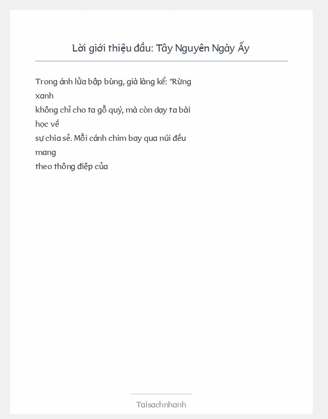 Trích đoạn Tây Nguyên Ngày Ấy