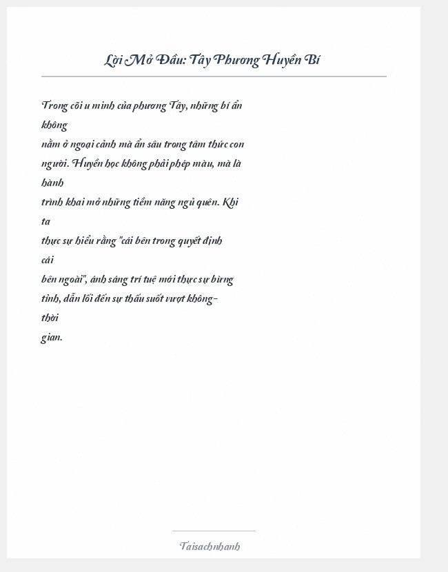 Trích đoạn Tây Phương Huyền Bí