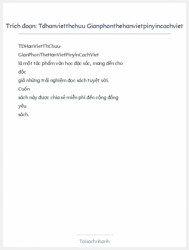 Trích đoạn Tdhanvietthchuu Gianphonthehanvietpinyincachviet