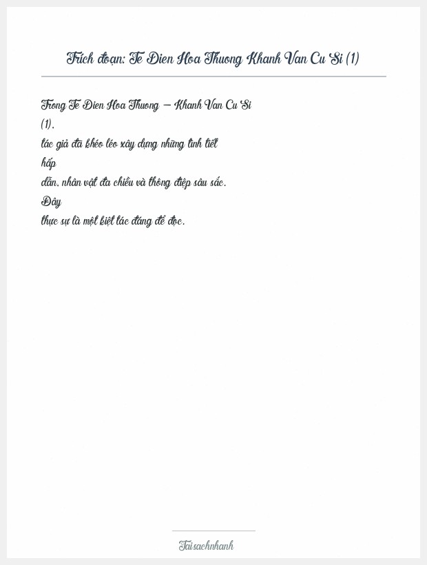 Trích đoạn Te Dien Hoa Thuong Khanh Van Cu Si (1)